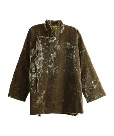 Uma Wang Asymmetric-front Casual Jacket In Green