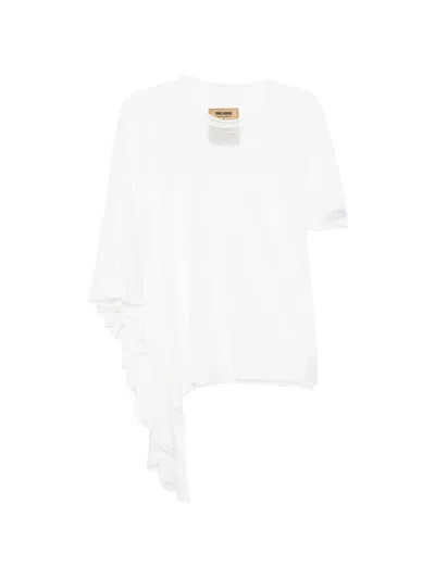 Uma Wang Asymmetric-sleeve T-shirt In White