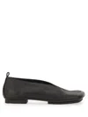 Uma Wang Leather Ballet Flats With An Asymmetric Toe. In Black