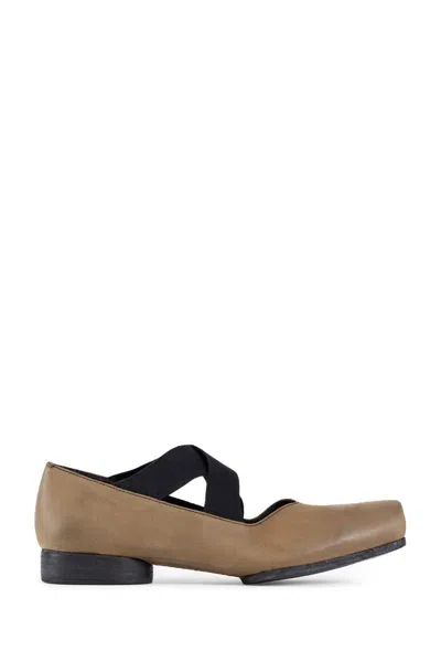 Uma Wang Ballerinas In Dark Olive/black