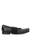 Uma Wang Elasticated-band Grainy-leather Ballet Flats In Black