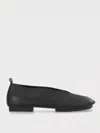 Uma Wang Leather Ballet Flats With An Asymmetric Toe. In Schwarz