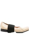 Uma Wang Square Toe Tumbled Leather Ballerina Shoes In Brown
