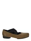 Uma Wang Square-toe Strap-detailed Ballerina Flats In Dark Olive