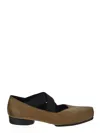 Uma Wang Square-toe Strap-detailed Ballerina Flats In Green