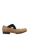 Uma Wang Ballet Flats Calfskin Suede Crisscross Straps In Brown