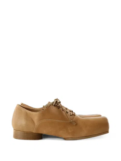 Uma Wang Ballet Square-toe Lace-up Derby Shoes In Brown