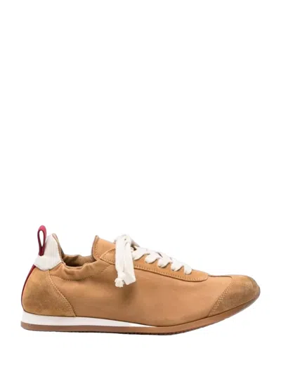 Uma Wang Brown Leather Sneakers In Multi