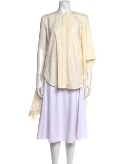 Pre-owned Uma Wang Bateau Neckline Three-quarter Sleeve Tunic In Neutrals