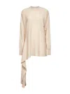 Uma Wang Asymmetric Hem Cashmere Sweater With Long Sleeves In Neutral