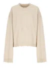 Uma Wang Beige Cashmere Sweater With Distressed Details In Neutral