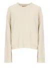 Uma Wang Beige Cashmere Sweater With Ribbed Detailing In Multi