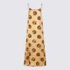 Uma Wang Anaya Brown Sleeveless Dress With Round Neck And All-over Motif In Viscose Blend Woman In Brown
