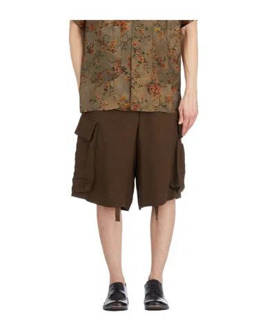 Uma Wang Belt Loops Shorts In Marrone