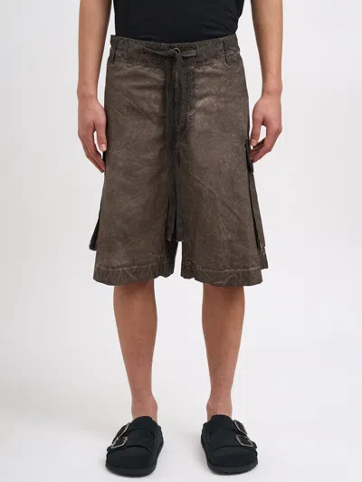 Uma Wang Bermuda Panther In Cotone In Brown