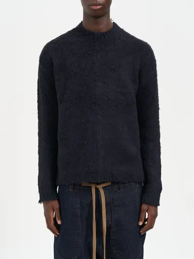 Uma Wang Bimat Crew Neck Sweater In Blue