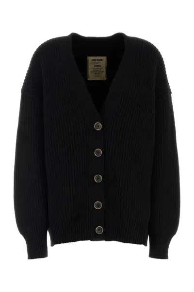 Uma Wang Oversized Cashmere Cardigan Long Sleeves In Black