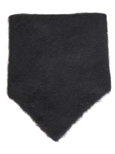 Uma Wang Black Alpaca-blend Triangular Scarf