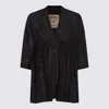 UMA WANG BLACK AND GREY WOOL SHIRT