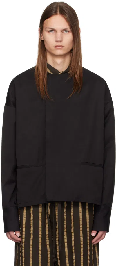 Uma Wang Black Bolsorano Tobin Shirt In Uw900 Black