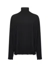 Uma Wang Black Cashmere Cut-out Turtleneck Sweater In Black