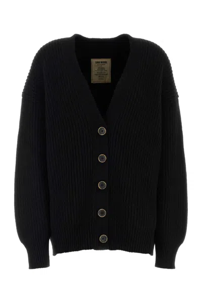 UMA WANG BLACK CASHMERE OVERSIZE CARDIGAN