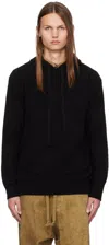Uma Wang Black Check Hoodie In Uw900 Black