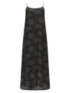 Uma Wang Long Dress Anaya Maxi Spaghetti Straps Floral In Black