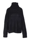 Uma Wang High-neck Long-sleeve Sweater In Black