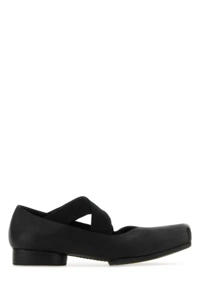Uma Wang Black Leather Ballet Flats