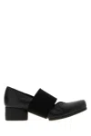 Uma Wang Elasticated-band Grainy-leather Ballet Flats In Black