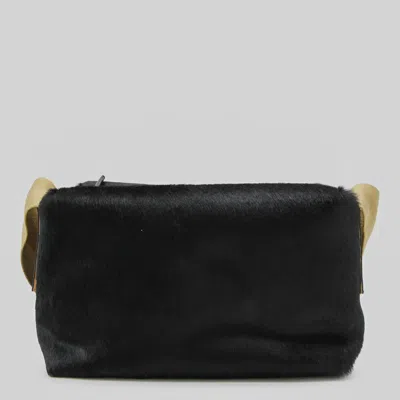 UMA WANG BLACK LEATHER SHOULDER BAG