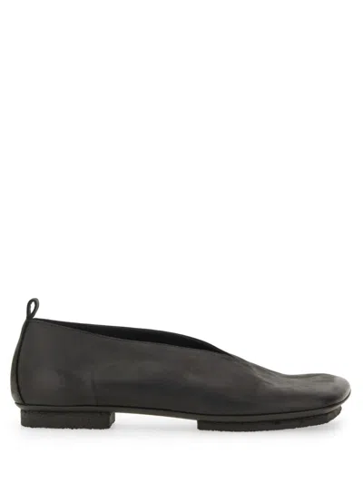 UMA WANG UMA WANG BLACK LEATHER STONE BALLERINAS