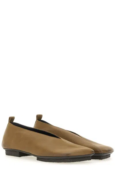 Uma Wang Black Leather Stone Ballerinas