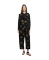 Uma Wang Black Patterned Jumpsuit In Black