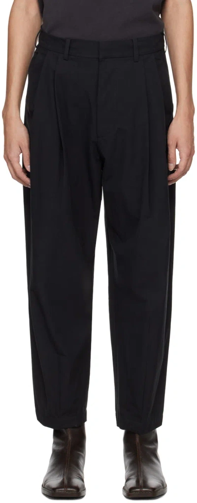 Uma Wang Black Peanut Trousers In Uw900 Black
