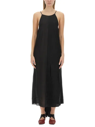 Uma Wang Black Scoop Neck Midi Dress