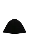 Uma Wang Black Solid Beanie Cap In Black