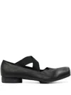 Uma Wang Leather Ballerina In Black