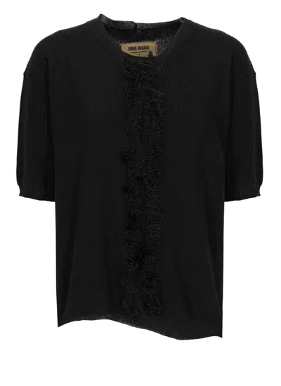 Uma Wang Black Sweater With Fringes