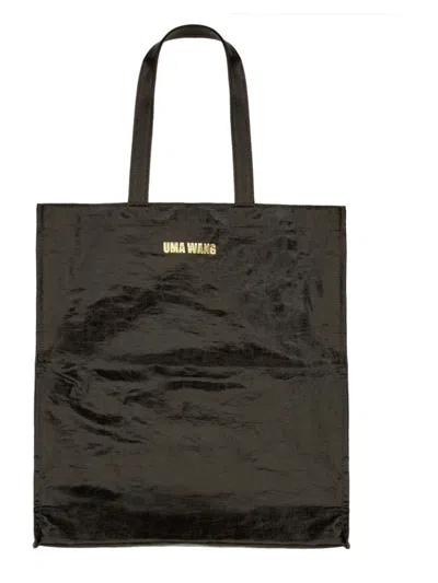 Uma Wang Black Tote Bag With Sturdy Handles In Brown