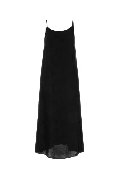 UMA WANG BLACK VISCOSE BLEND ANAYA DRESS