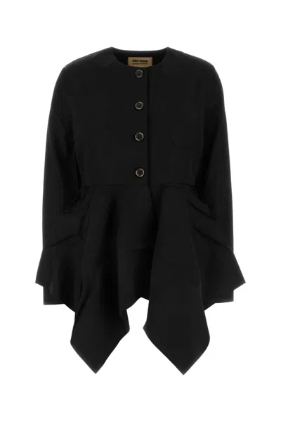 UMA WANG BLACK VISCOSE BLEND KONEY JACKET