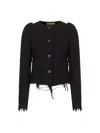 Uma Wang Black Wool And Linen Blend Kuppy Jacket In Black