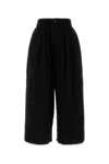 Uma Wang Wool Blend Bermuda Shorts Featuring Pockets In Black