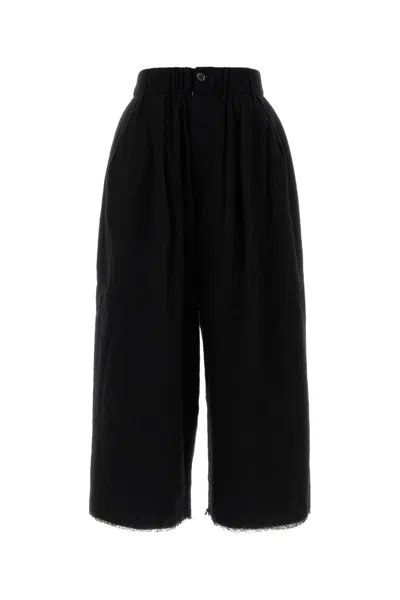 Uma Wang Wool Blend Bermuda Shorts Featuring Pockets In Black