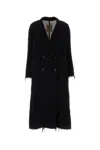 Uma Wang Long Double-breasted Wool Blend Coat In Blue