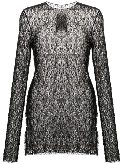 Uma Wang Side Slit Top Woman Black In Polyamide
