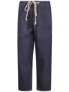 Uma Wang Drawstring Waist Trousers With Pockets And Loops In Blue