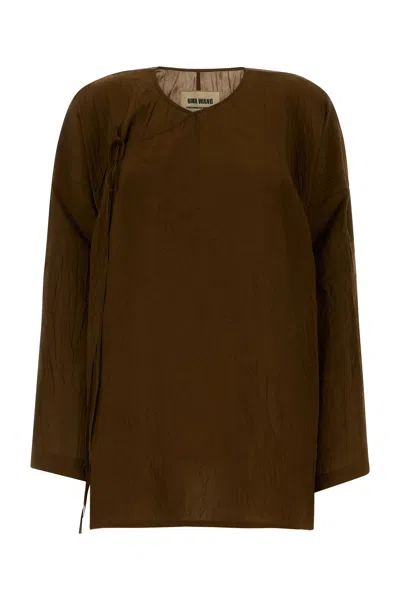 Uma Wang Mud Jersey Tanesha Blouse In Brown